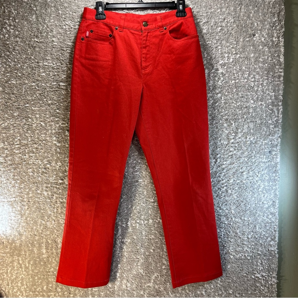Lauren Jeans Co. Ralph Lauren Womens Straight Jeans High Rise  Red 4 Cotton